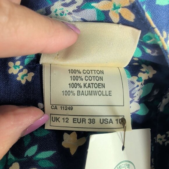 Vintage Laura Ashley Dress 10 Large Purple Floral Midi - Picture 11 of 13